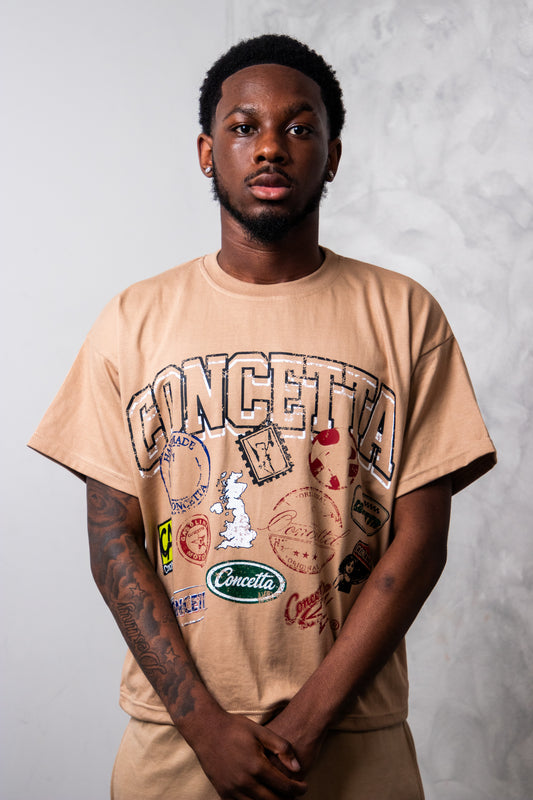 CONCETTA MAP TEE (TAN)