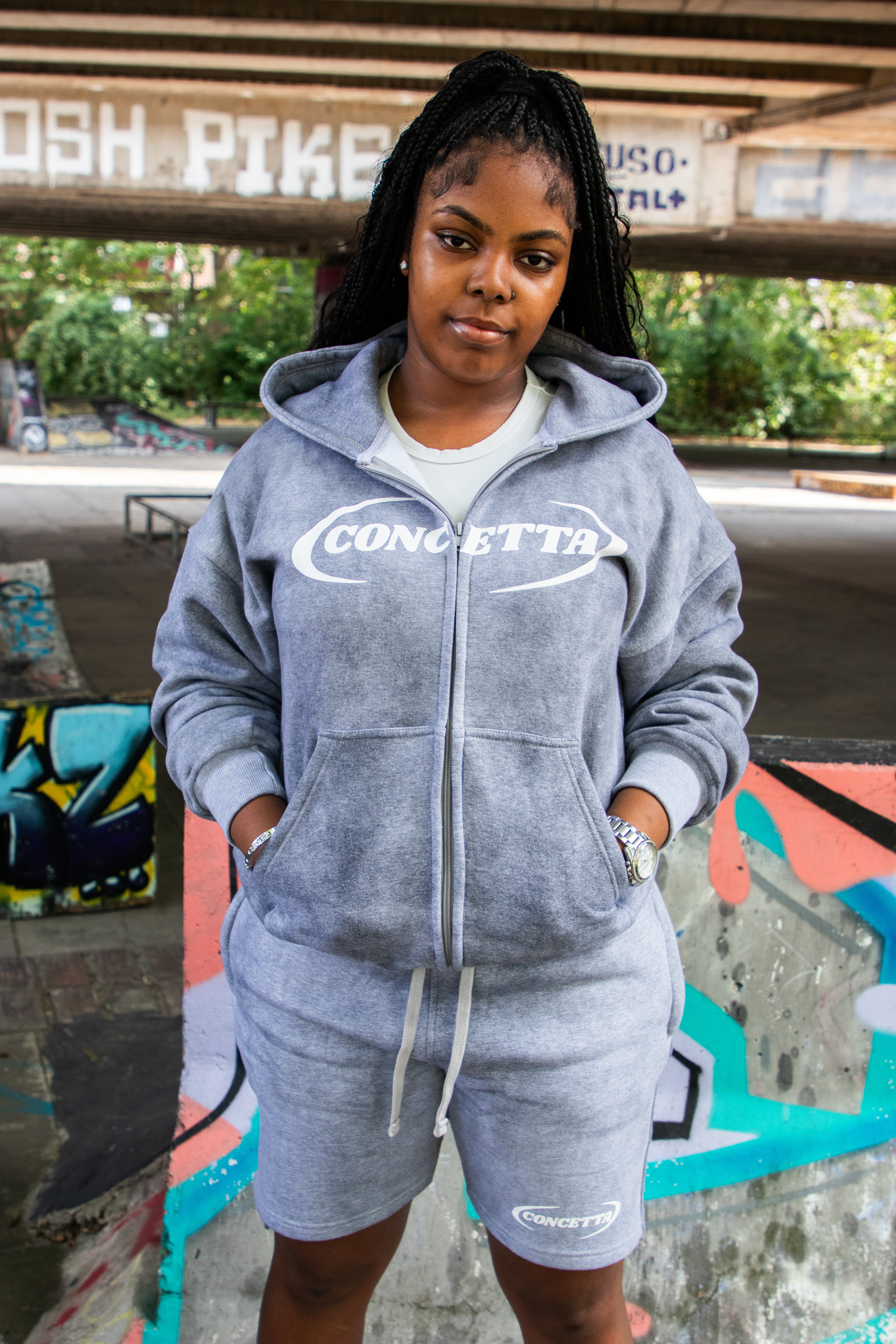 TWO TONED GREY CO-ORD FULL SET